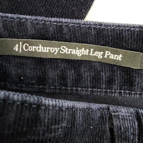 Talbots Womens Corduroy Straight Leg Pant Size 4 Mid Rise Stretch Blue Academia - Picture 7 of 8